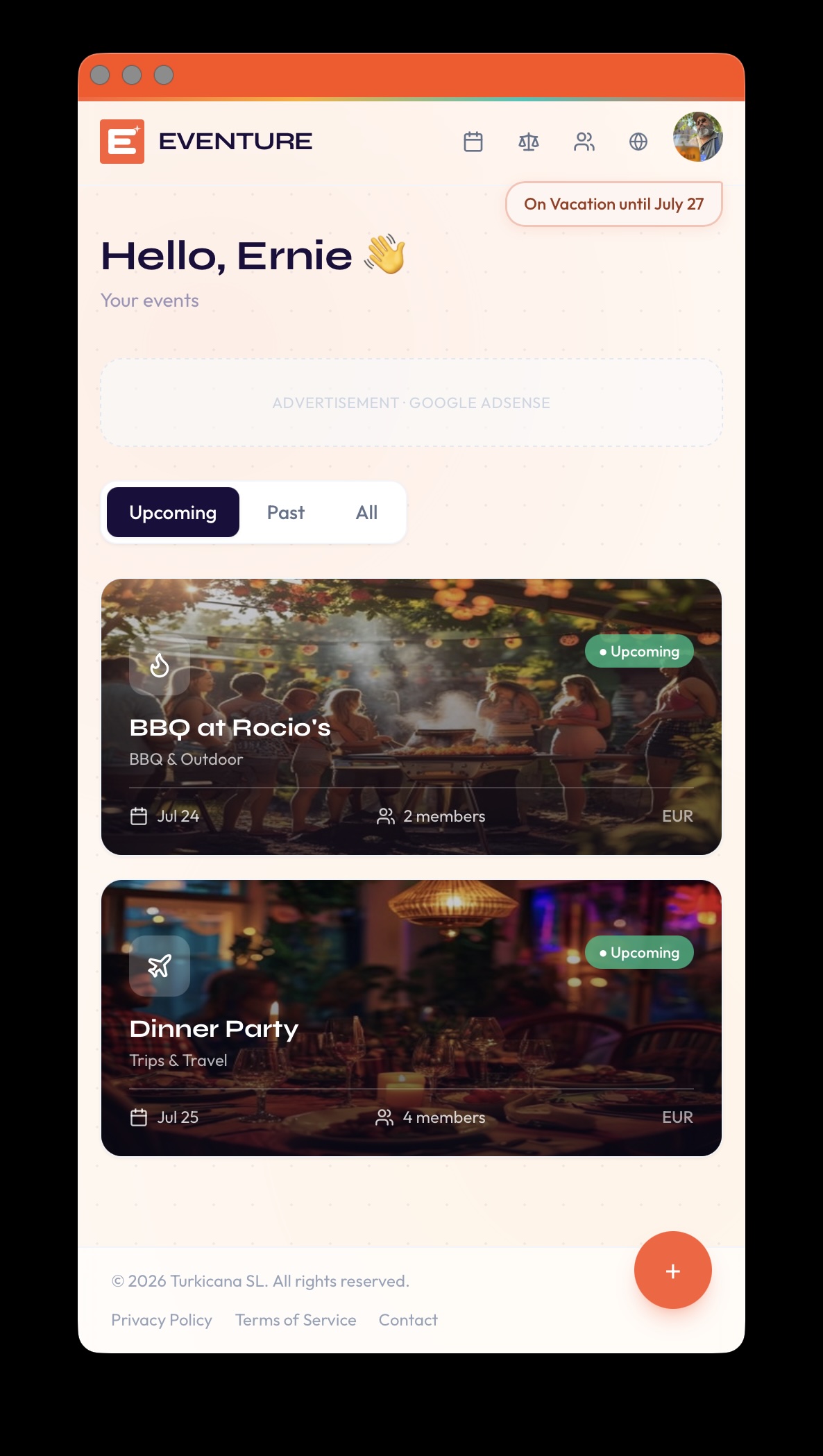 Eventure app screenshot